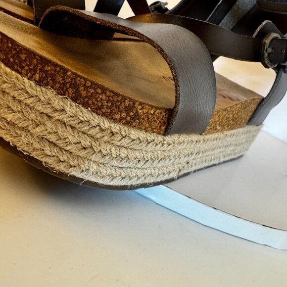 Blowfish Malibu Tanna Platform Strap Wedge Sandal Women Size 8 Brown - Picture 13 of 16
